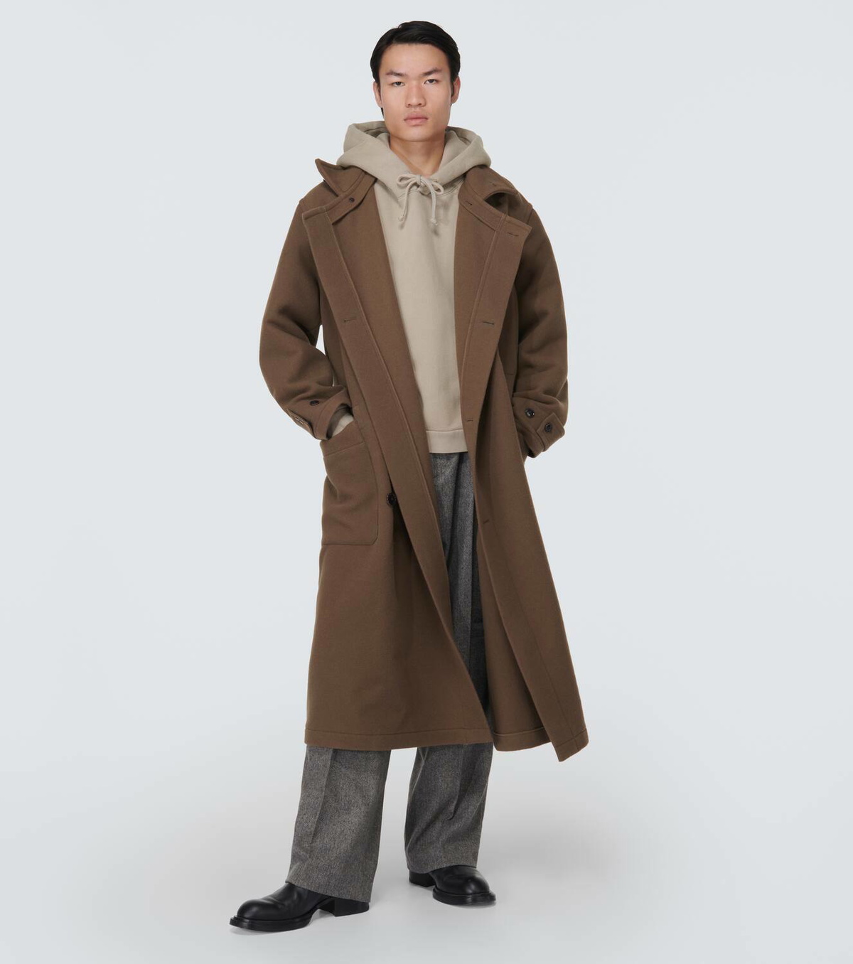 Acne Studios Cropped cotton jersey hoodie Acne Studios