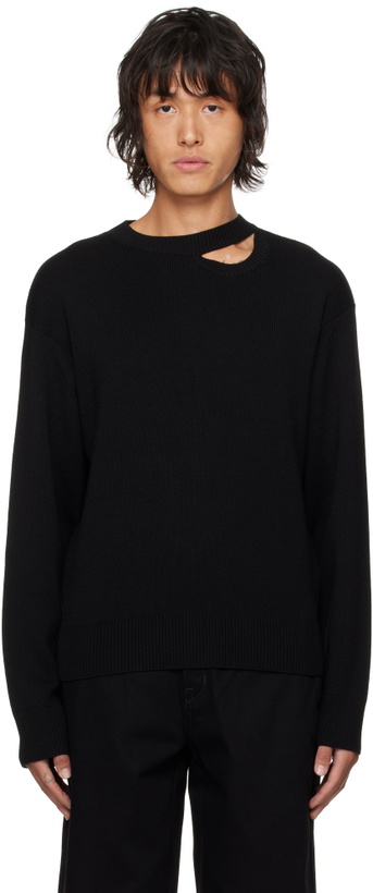 Photo: LGN Louis Gabriel Nouchi Black Asymmetrical Opening Sweater