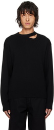 LGN Louis Gabriel Nouchi Black Asymmetrical Opening Sweater