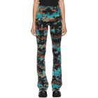 S.R. STUDIO. LA. CA. Multicolor Tie-Dye Tribal Flame Flair Trousers