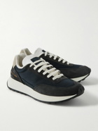 Common Projects - Track Classic Nubuck-Trimmed Suede and Ripstop Sneakers - Blue