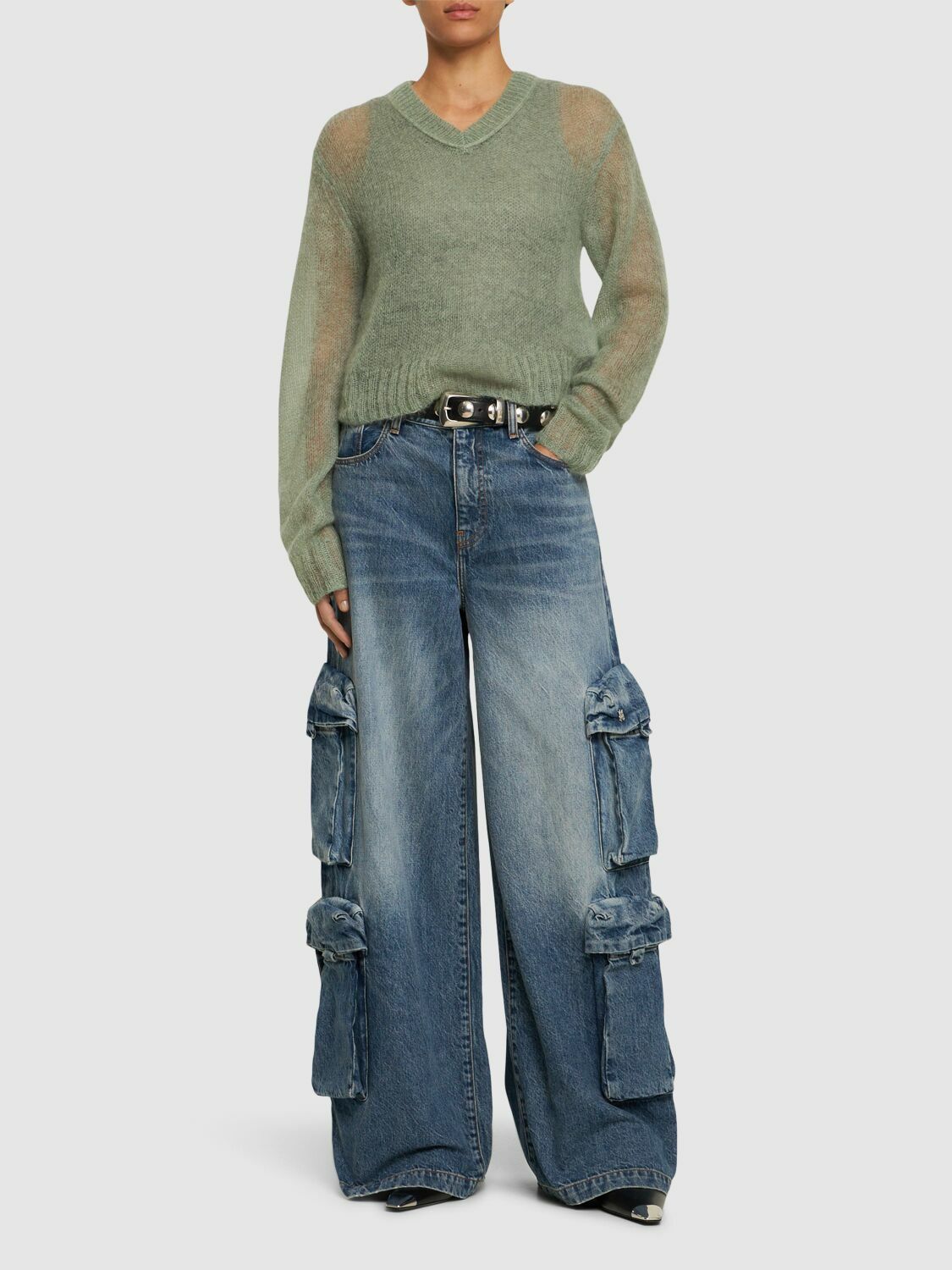 デニム・ジーパン Amiri Cargo jeans AMIRI - Wide Cotton Denim Cargo Jeans Amiri