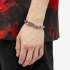 Alexander McQueen Men's Skull & Snake Bracelet in Silver 