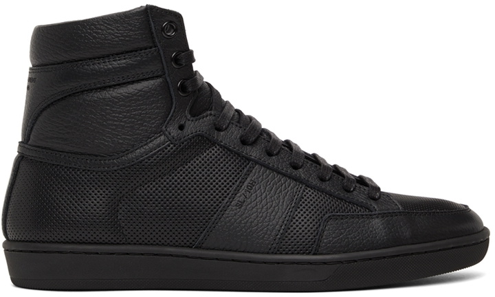 Photo: Saint Laurent Black Court Classic SL/10H Sneakers