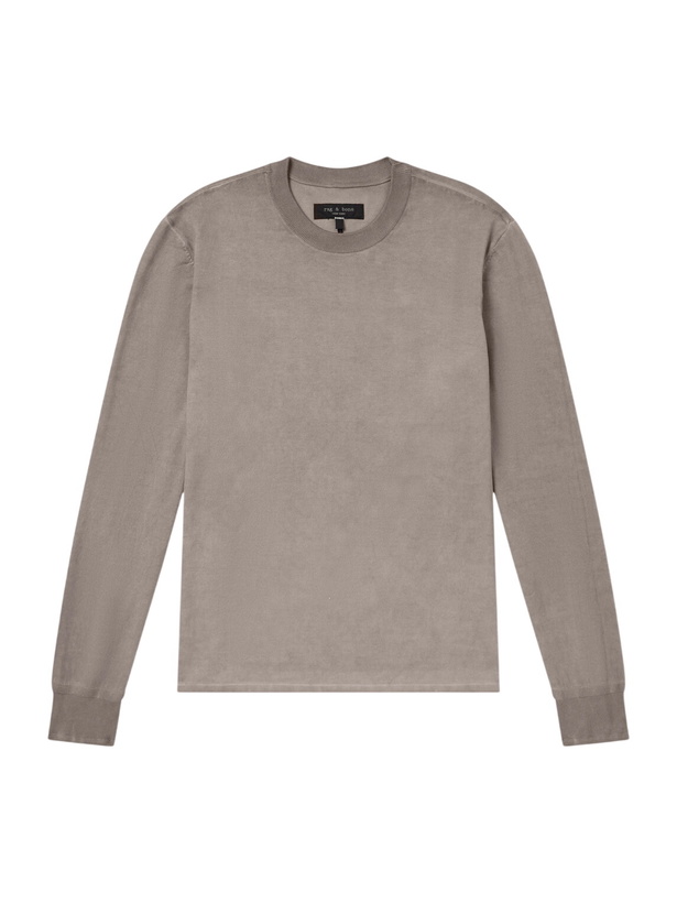 Photo: Rag & Bone - Ribbed Cotton Sweater - Neutrals