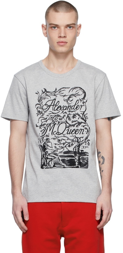 Photo: Alexander McQueen Grey Embroidered T-Shirt