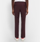 VALENTINO - Slim-Fit Wool And Mohair-Blend Trousers - Burgundy