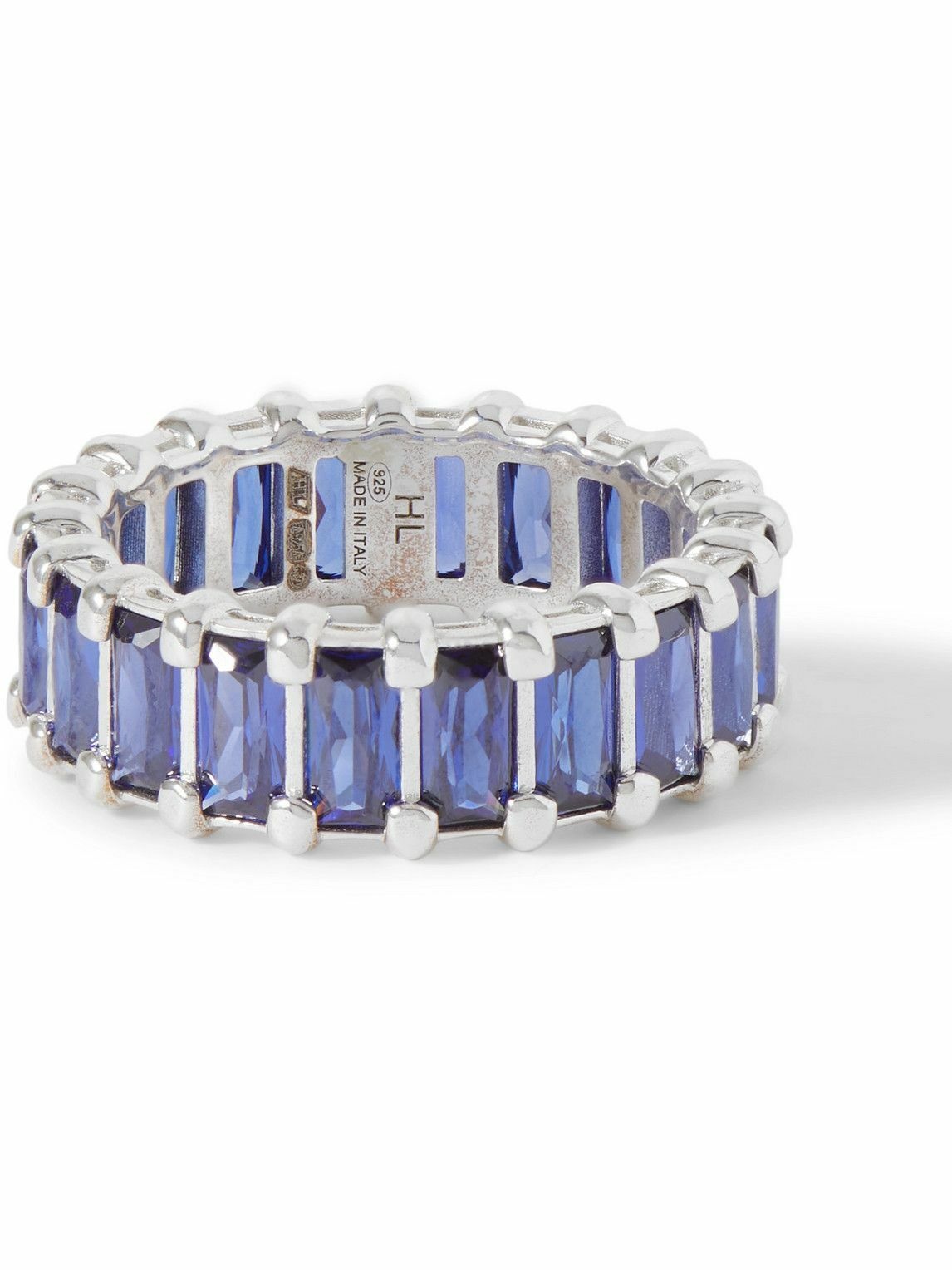 Photo: Hatton Labs - Baguette Eternity Silver Cubic Zirconia Ring - Blue