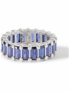 Hatton Labs - Baguette Eternity Silver Cubic Zirconia Ring - Blue