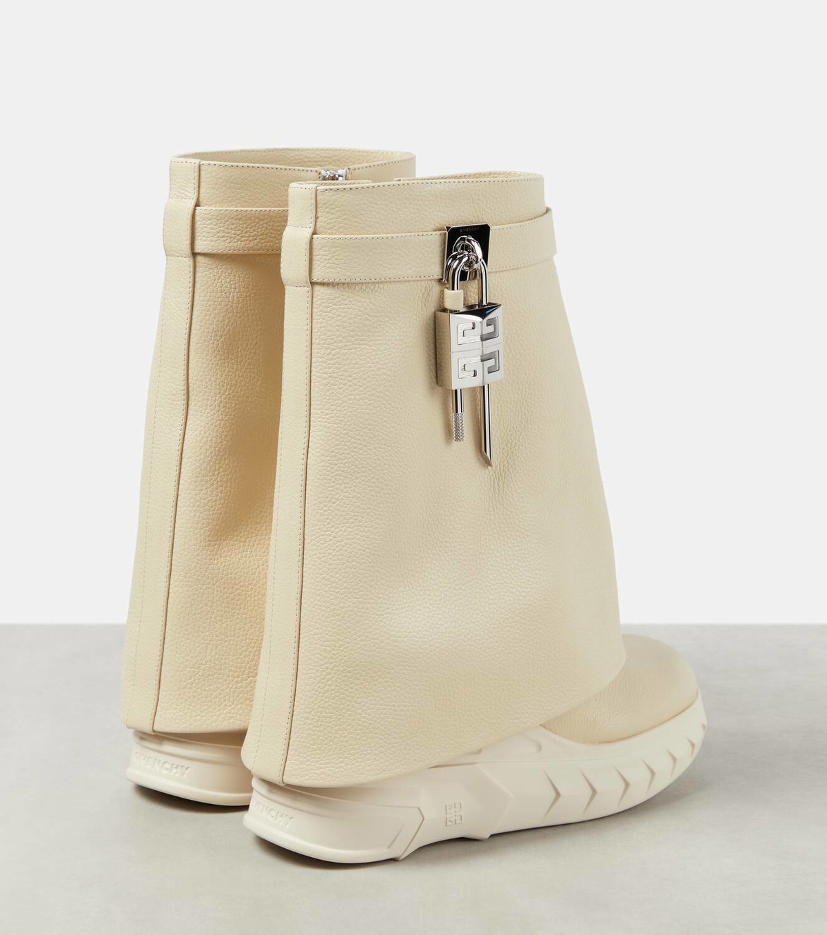 Givenchy Shark Lock Biker leather ankle boots