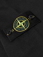 Stone Island - Logo-Appliquéd Garment-Dyed Cotton-Jersey Sweatshirt - Black