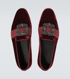 Manolo Blahnik Carlton embellished velvet loafers