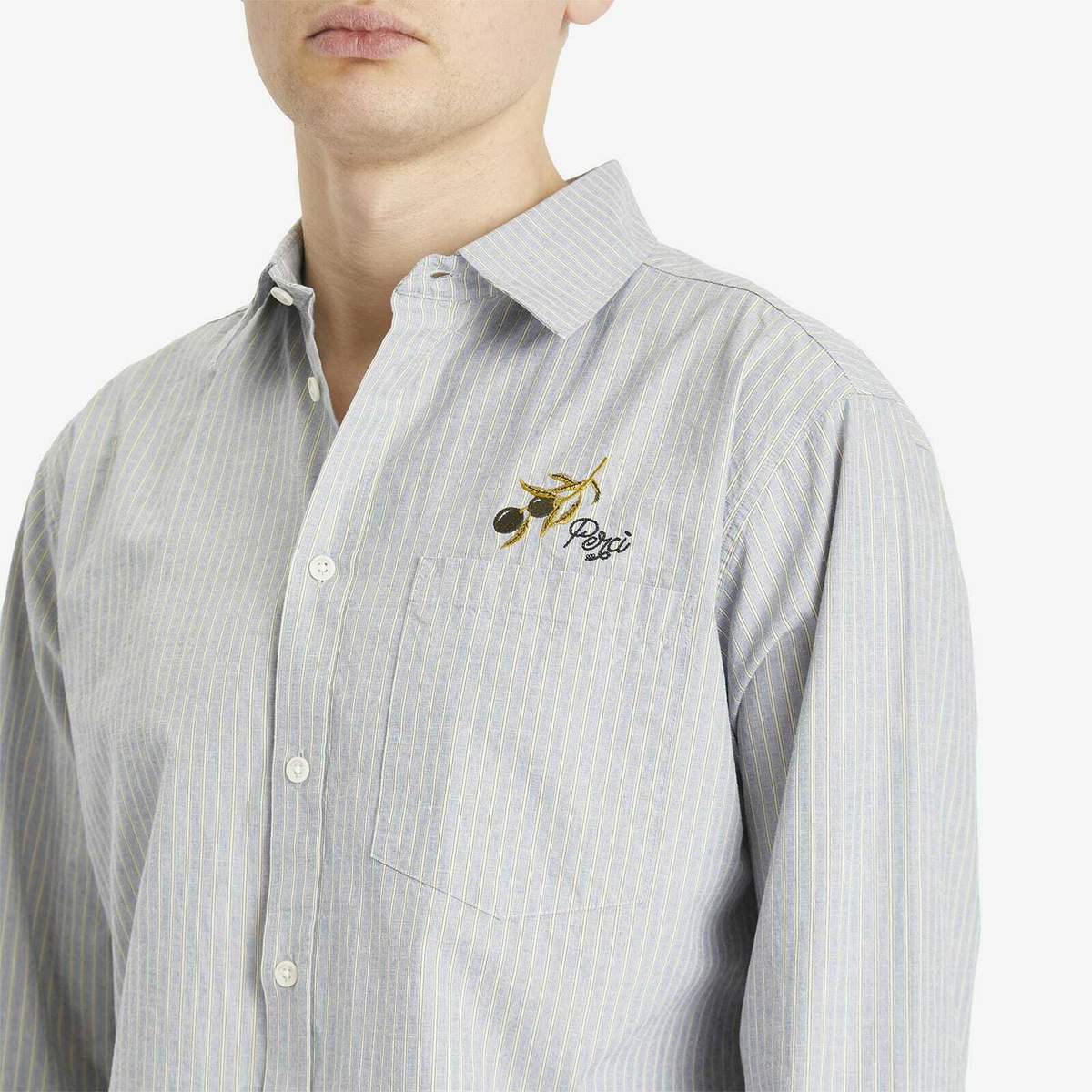 Percival Men's Bari Oversized Pearce Shirt in Blue Stripe