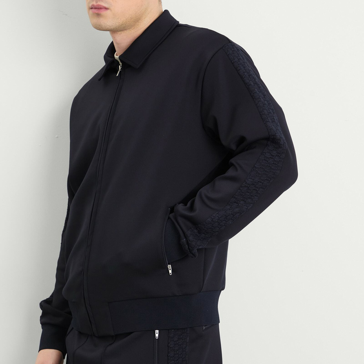 Palmes Men's Tricot Track Jacket in Navy