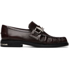 Toga Virilis Brown Embossed Leather Loafers