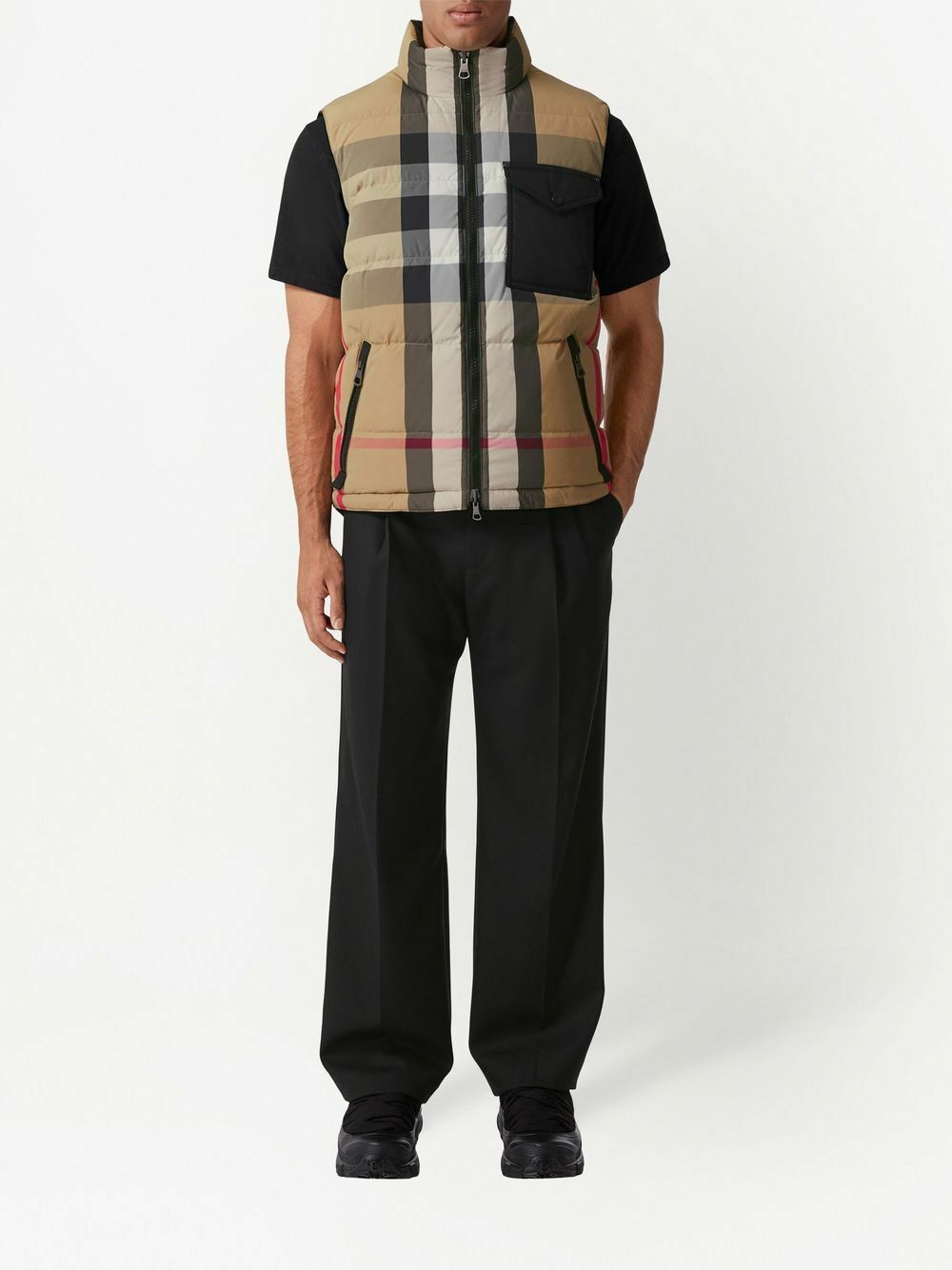 BURBERRY - Check Motif Padded Vest Burberry