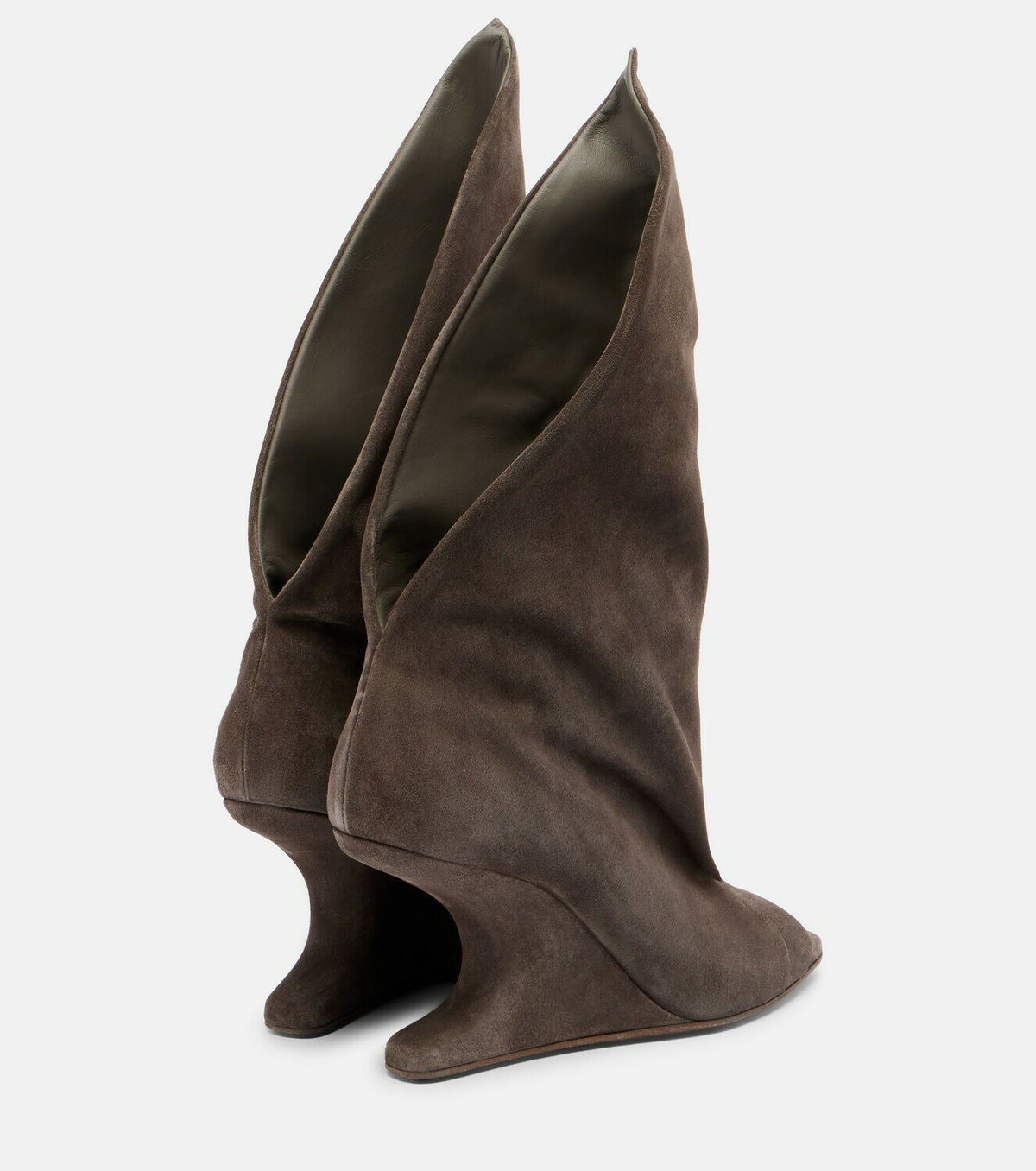 Rick Owens Cantilever suede peep-toe boots