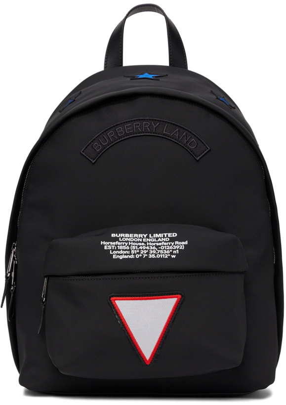 Photo: Burberry Black Nylon Scout Badges Backpack