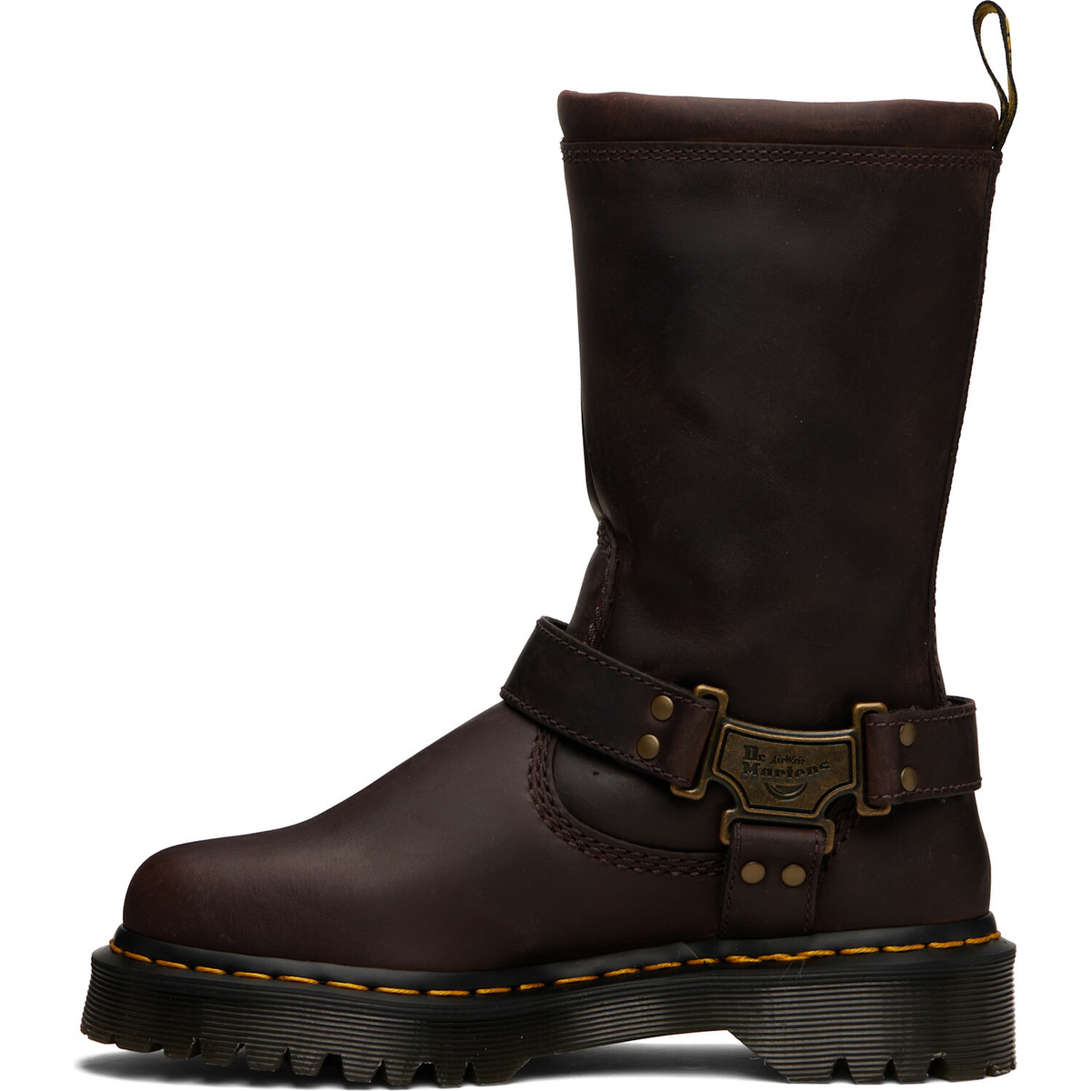 Dr. Martens Brown Anistone Hi Leather Biker Boots