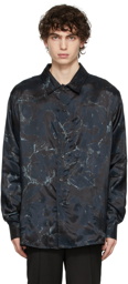 Tom Wood Black & Blue Camouflage Studio Shirt