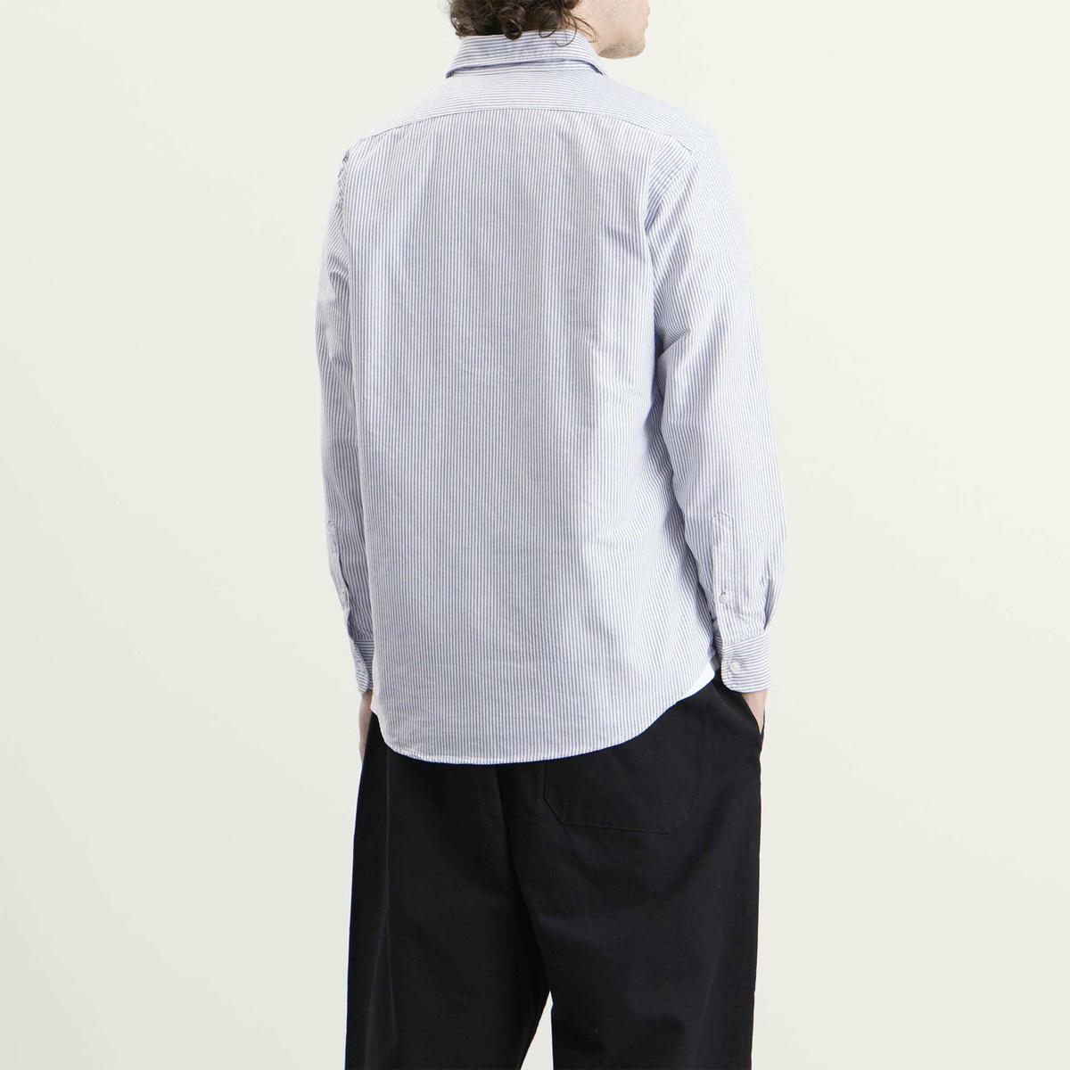 No Problemo Men's Oxford Stripe LS Shirt in Grey