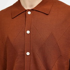 Uniform Bridge Men's Argyle Collar Cardigan in Brick