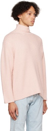 AURALEE Pink Brushed Turtleneck