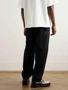 KENZO - Straight-Leg Logo-Appliquéd Cotton Drawstring Cargo Trousers - Black