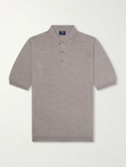 William Lockie - Merino Wool Polo Shirt - Brown