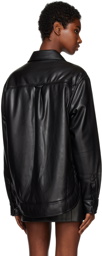 Staud Black Voyaging Faux-Leather Jacket