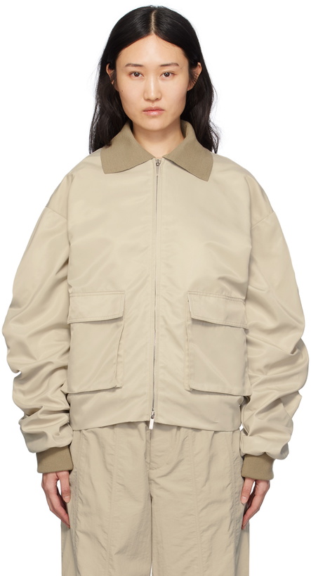 Photo: Birrot Taupe Love Bomber Jacket
