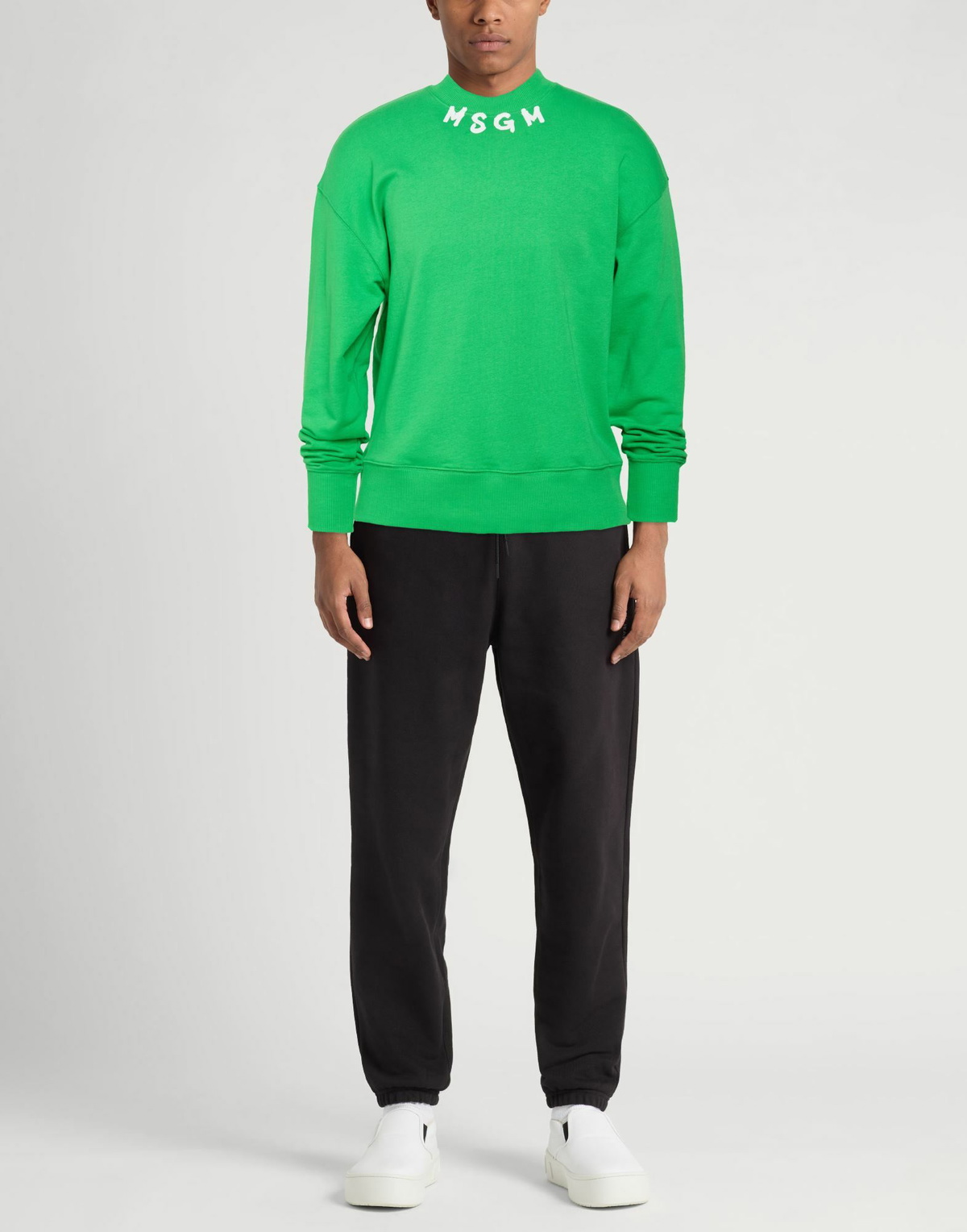 Msgm Mens Sweatshirt Lime in Green