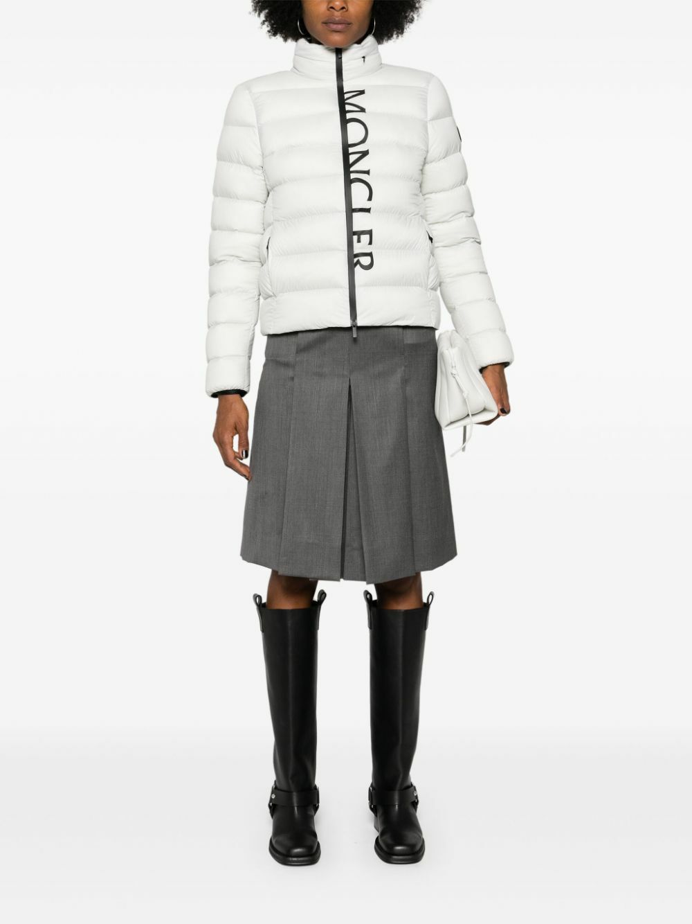 Moncler Grey Logo-Print Puffer Jacket Moncler