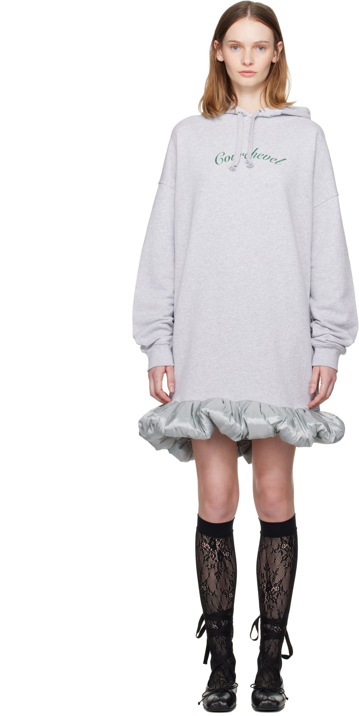 LAURA ANDRASCHKO Gray 'Courchevel' Hoodie Midi Dress