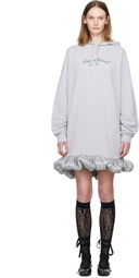 LAURA ANDRASCHKO Gray 'Courchevel' Hoodie Midi Dress