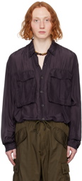 Dries Van Noten Purple Button Up Shirt