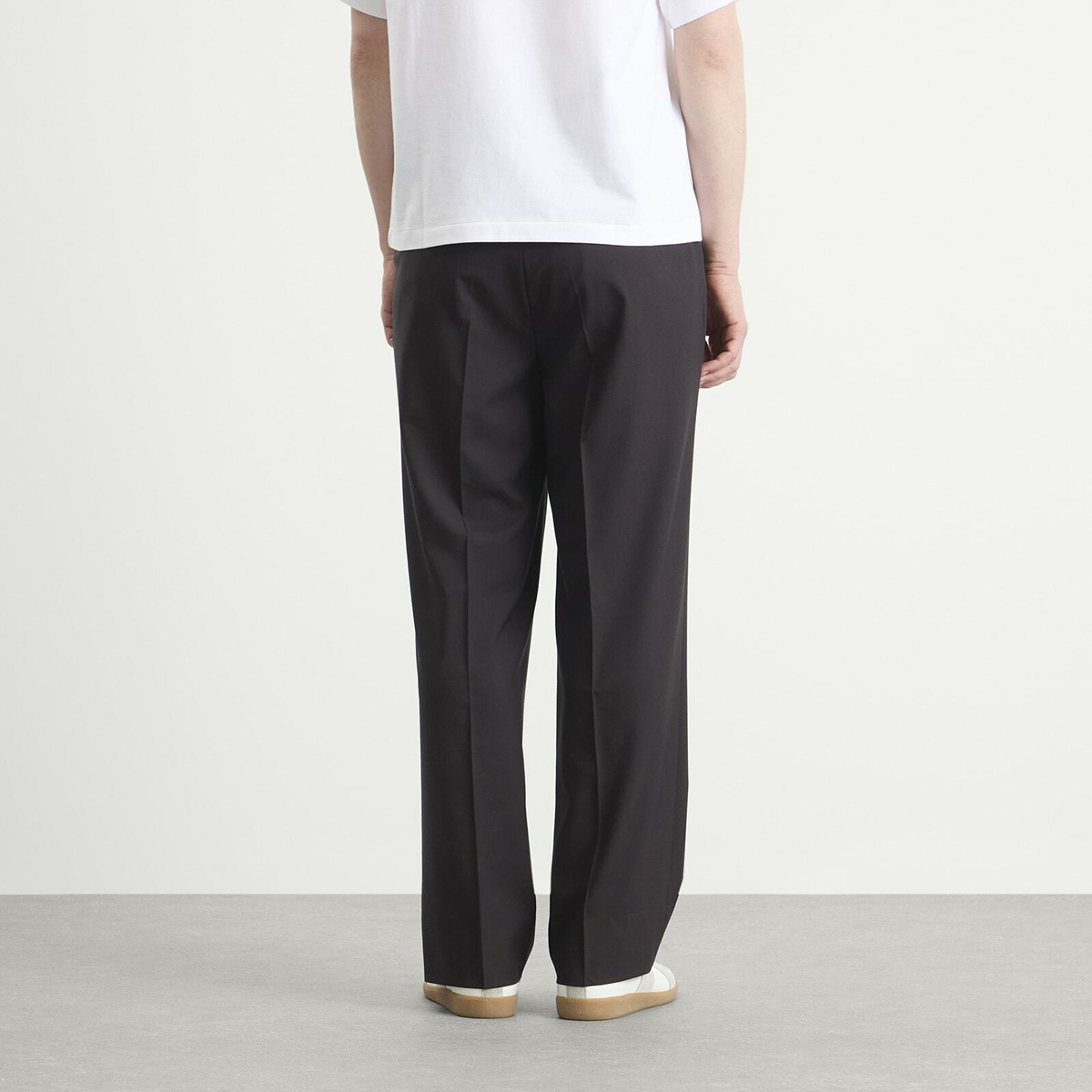 Kaptain Sunshine Men's Wool Poplin Shoecut Trousers in Espresso