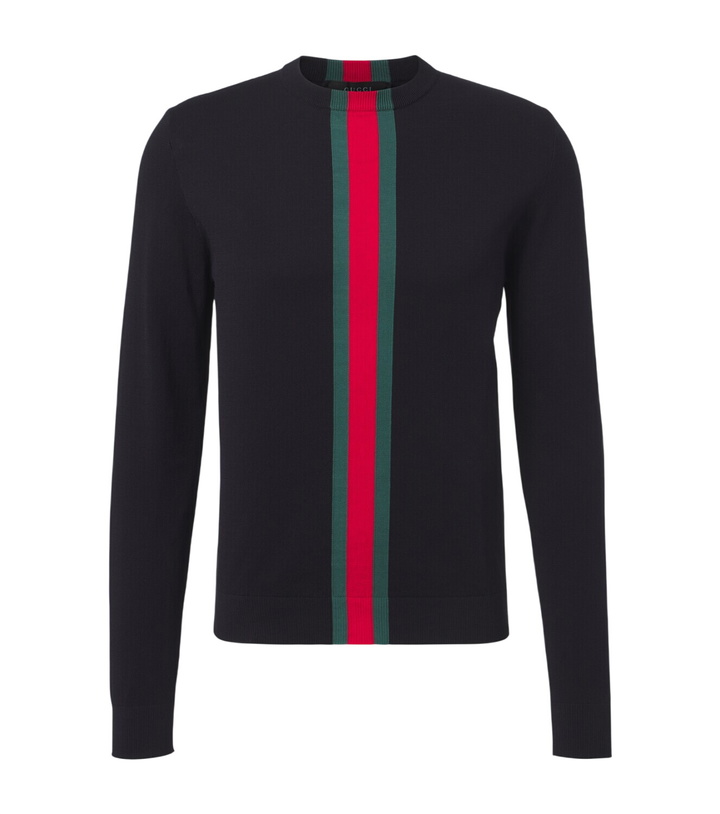 Photo: Gucci Web Stripe cotton sweater