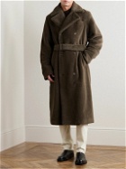 Richard James - Belted Double-Breasted Alpaca Coat - Brown