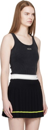 Casablanca Black Corrosion Ribbed Tank Top