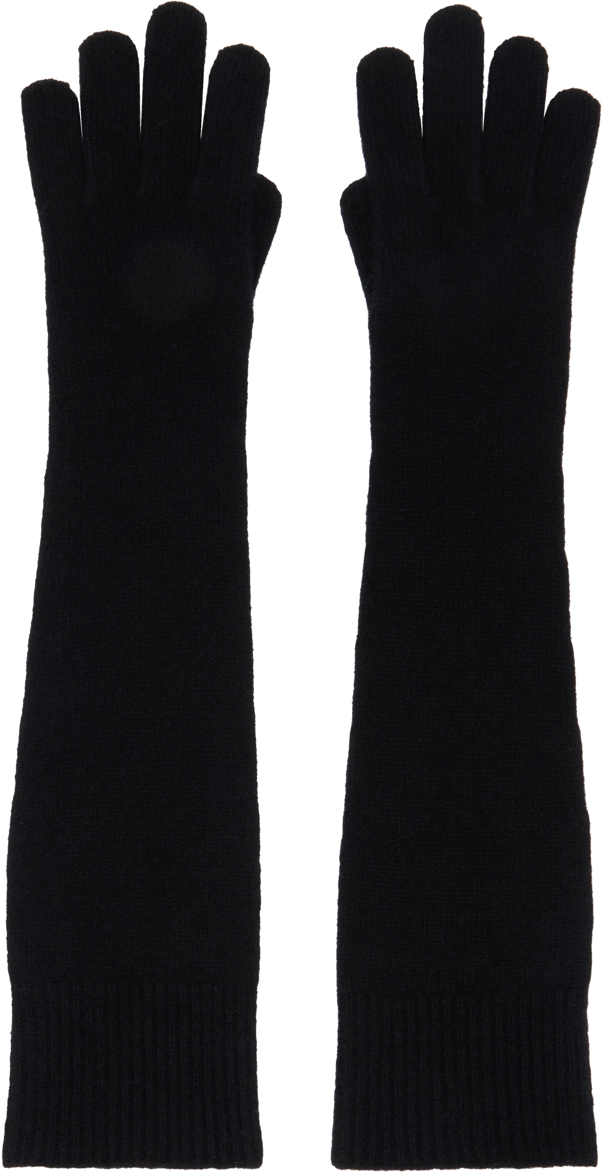 TOTEME Black Long Knit Gloves