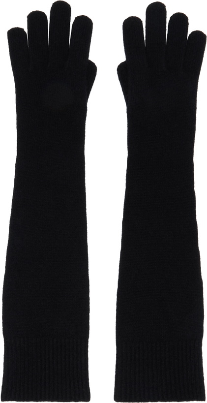 Photo: TOTEME Black Long Knit Gloves