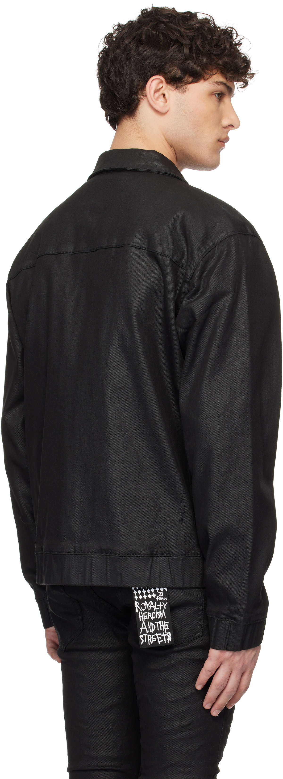 Ksubi Black Raider Harrington Waxed Denim Jacket