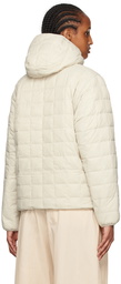 TAION Gray & Off-White Hooded Reversible Down Jacket