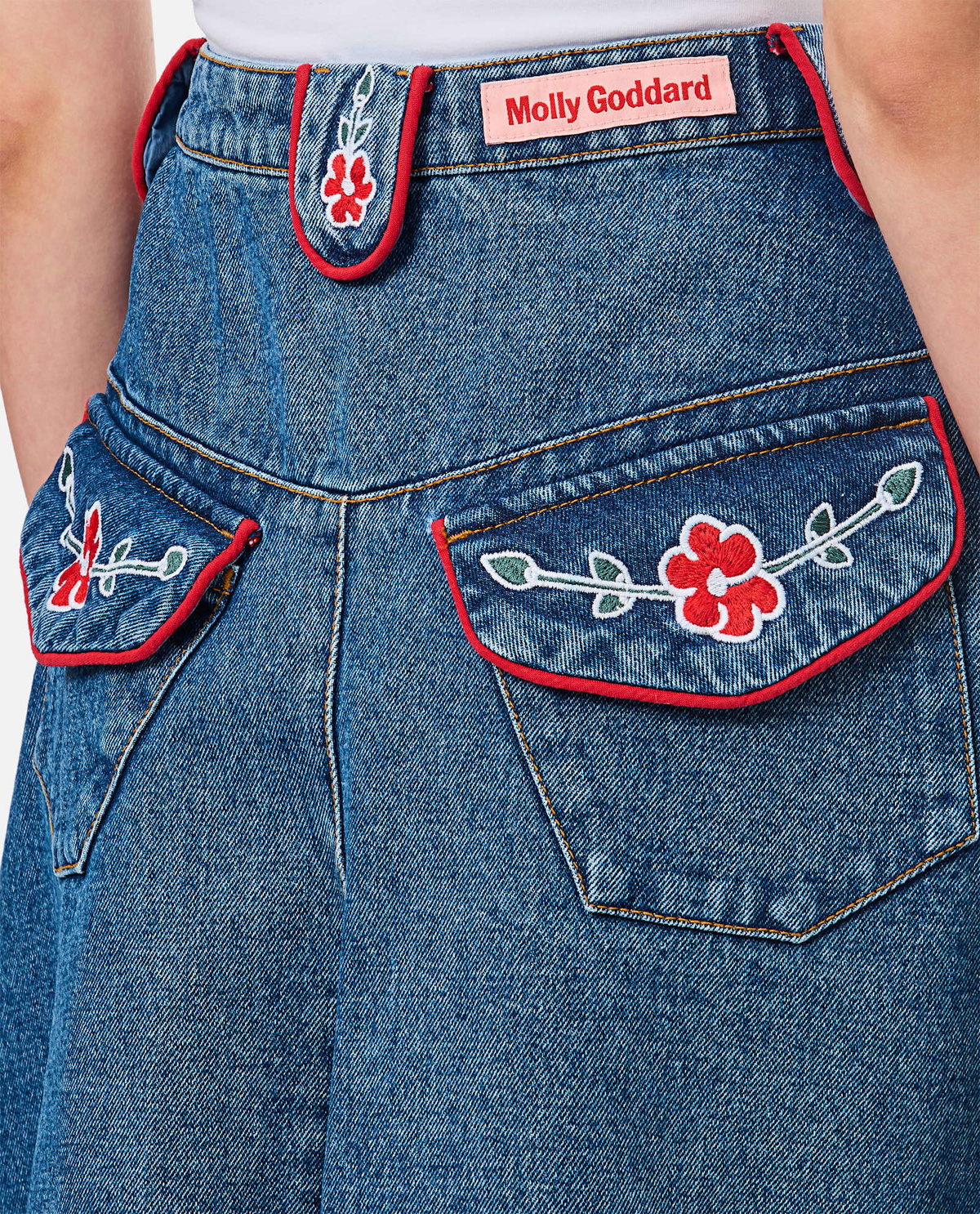Molly Goddard Abi Denim Miid Skirt