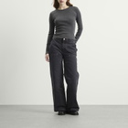 mfpen Women's Long Sleeve Rib T-Shirt in Washed Graphite