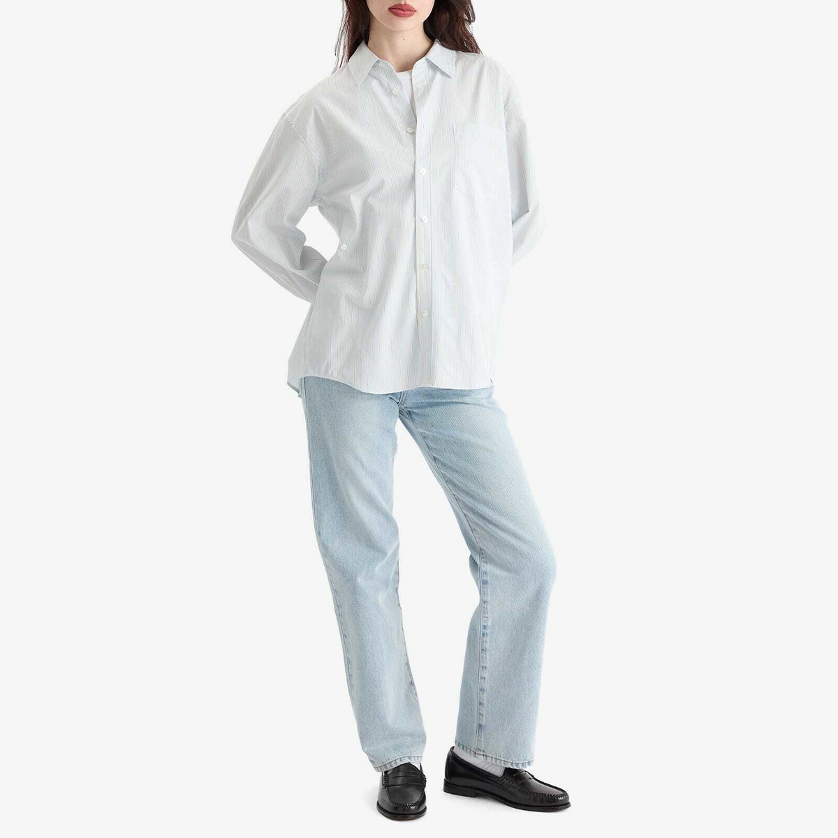 DUNST Women's Essential Straight Full Length Jeans in Light Blue