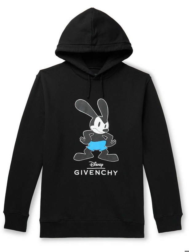 Photo: Givenchy - Disney Oswald Printed Cotton-Jersey Hoodie - Black