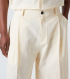 Studio Nicholson Fowld cotton and linen Bermuda shorts