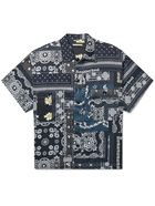 NEIGHBORHOOD - Bandana-Print Patchwork Cotton-Voile Shirt - Black